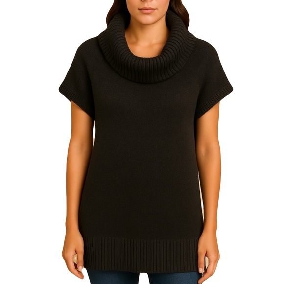Vince Sweaters - Vince sweater Alpaca Wool Cashmere Cowl Neck Short Sleeve L black